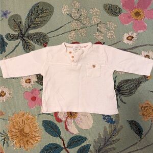 Zara Kids Cream Long Sleeve Shirt